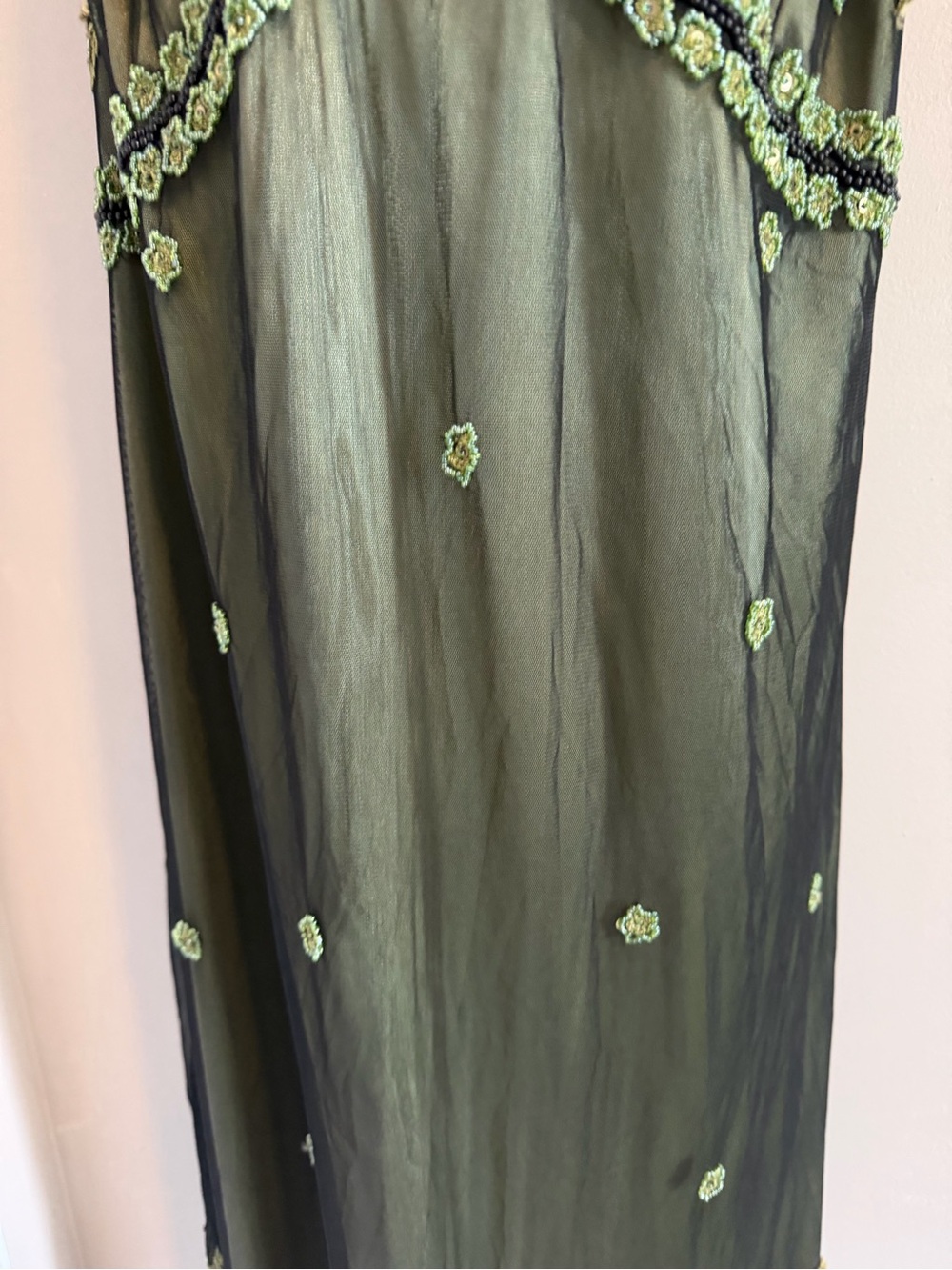 Laura Plus Green Beaded Sequin Mesh Flapper vintage  Dress 20W - Picture 3 of 11